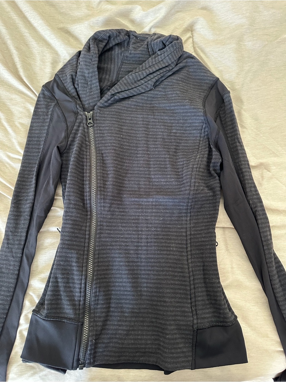 Women's Charcoal Zip-Front Hooded Sweater